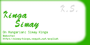kinga simay business card